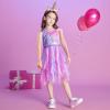imageDXTON Toddler Girls Tutu Dresses Summer Short Sleeve Tulle Birthday Party Sundress for 38 YearsSh8001mermaid