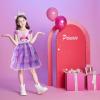 imageDXTON Toddler Girls Tutu Dresses Summer Short Sleeve Tulle Birthday Party Sundress for 38 YearsSh8006purple