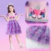 imageDXTON Toddler Girls Tutu Dresses Summer Short Sleeve Tulle Birthday Party Sundress for 38 YearsSh8006purple