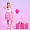 imageDXTON Toddler Girls Tutu Dresses Summer Short Sleeve Tulle Birthday Party Sundress for 38 YearsSh8300pink