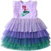 imageDXTON Girls Mermaid Summer Tutu Dress for Toddler Short Sleeve Party Dresses SH2118Purple