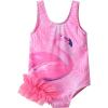 imageDXTON Girls Summer Swimsuit Beach Sport One Pieces Ruffled Tankini Cartoon Bathing Suit SwimwearFlamingo Pink