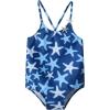imageDXTON Girls Summer Swimsuit Beach Sport One Pieces Ruffled Tankini Cartoon Bathing Suit SwimwearStarfish Blue