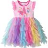 imageDXTON Girls Summer Tutu Dresses Short Sleeve Party Casual Outfits 312 YearsPink