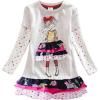 imageDXTON Little Girs Dress Children Kid Long Sleeve Flower Dresses 212Years LH3660GRAYDXGrey