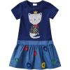 imageDXTON Toddler Baby Girls Dresses Summer Short Sleeves Dresses Outfits 212TSh5950blue