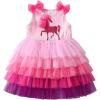 imageDXTON Toddler Girl Summer Short Sleeve Tutu Party Wedding Birthday DressesSh2113pink