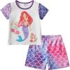 imageDXTON Toddler Girls Mermaid Outfit Cotton Top and Shorts Summer Clothing Set for 312 YearsPs5308 White