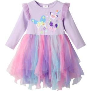 imageDXTON Girls Dresses Tutu for Toddler Long Sleeve Casual Tulle Winter Outfits 312TPurple