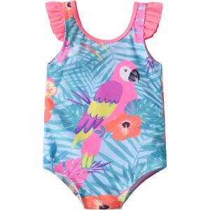 imageDXTON Girls One Piece Swimsuit Kids Mermaid Quick Dry Bathing Suits Swimwear for Beach Pool 310 YearsSm012blue