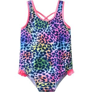 imageDXTON Girls One Piece Swimsuit Kids Mermaid Quick Dry Bathing Suits Swimwear for Beach Pool 310 YearsSm021leopard