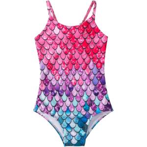 imageDXTON Girls One Piece Swimsuit Kids Mermaid Quick Dry Bathing Suits Swimwear for Beach Pool 310 YearsSm031mermaid