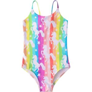 imageDXTON Girls One Piece Swimsuit Kids Mermaid Quick Dry Bathing Suits Swimwear for Beach Pool 310 YearsSm032rainbow