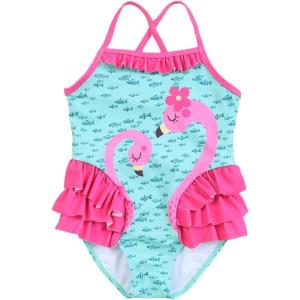 imageDXTON Girls One Piece Swimsuit Kids Mermaid Quick Dry Bathing Suits Swimwear for Beach Pool 310 YearsSm051flamingos