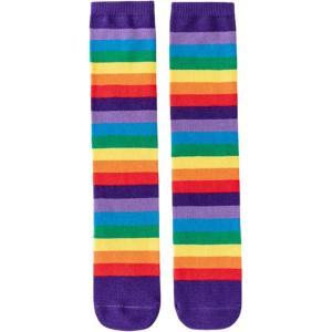 imageDXTON Girls Rainbow Knee High Socks Kids Crazy Cotton Long Socks 312 years Novelty Dancing Fun GiftNavyRedPurpleBluePinkPink