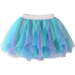 imageDXTON Girls Skirt Tutu for Toddler Party Multicoloured Tulle Outfits for 310 YearsGreen