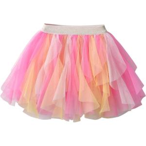 imageDXTON Girls Skirt Tutu for Toddler Party Multicoloured Tulle Outfits for 310 YearsPink