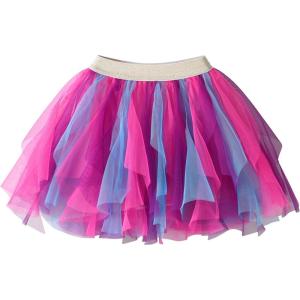 imageDXTON Girls Skirt Tutu for Toddler Party Multicoloured Tulle Outfits for 310 YearsPurple