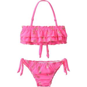 imageDXTON Girls Summer Swimsuit Beach Sport One Pieces Ruffled Tankini Cartoon Bathing Suit SwimwearPineapple Pink