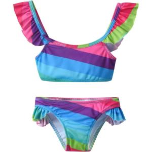 imageDXTON Girls Summer Swimsuit Beach Sport One Pieces Ruffled Tankini Cartoon Bathing Suit SwimwearSm026multi