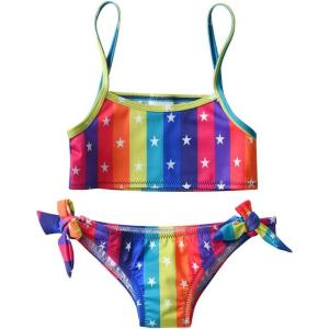 imageDXTON Girls Summer Swimsuit Beach Sport One Pieces Ruffled Tankini Cartoon Bathing Suit SwimwearSm027multi