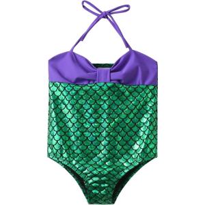 imageDXTON Girls Summer Swimsuit Beach Sport One Pieces Ruffled Tankini Cartoon Bathing Suit SwimwearSm028green