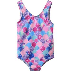 imageDXTON Girls Summer Swimsuit Beach Sport One Pieces Ruffled Tankini Cartoon Bathing Suit SwimwearSm029pink