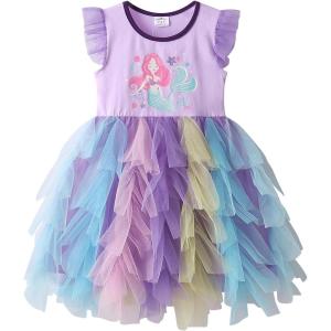 imageDXTON Girls Summer Tutu Dresses Short Sleeve Party Casual Outfits 312 YearsMulticoloured