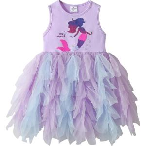 imageDXTON Girls Summer Tutu Dresses Short Sleeve Party Casual Outfits 312 YearsPurple