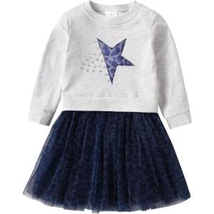 imageDXTON Girls Tutu Dresses Toddler Winter Long Sleeve Party Tulle Dresses for 212TSwq3012blue
