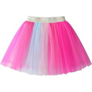 imageDXTON Girls Tutu Skirt Rainbow Toddler Tulle Ballet Dance Skirt for 28 YearsSk265 Rose Pink