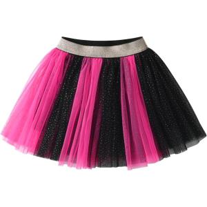 imageDXTON Girls Tutu Skirt Rainbow Toddler Tulle Ballet Dance Skirt for 28 YearsSk266black Pink