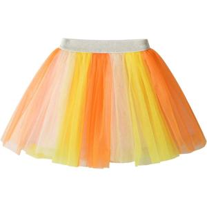 imageDXTON Girls Tutu Skirt Rainbow Toddler Tulle Ballet Dance Skirt for 28 YearsSk275yellow Orange