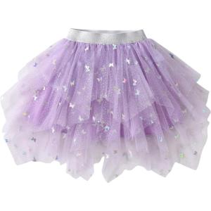 imageDXTON Kids Girls Tutu Dresses Toddler Rainbow Flower Tulle SkirtDksk212purple