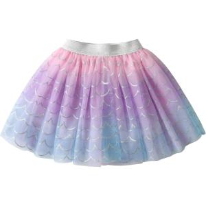 imageDXTON Kids Girls Tutu Dresses Toddler Rainbow Flower Tulle SkirtDksk267