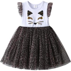 imageDXTON Toddler Girl Summer Short Sleeve Tutu Party Wedding Birthday DressesSh2107white