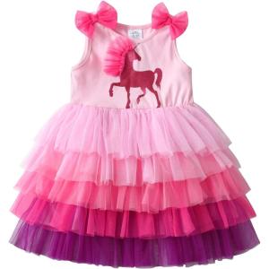 imageDXTON Toddler Girl Summer Short Sleeve Tutu Party Wedding Birthday DressesSh2113pink