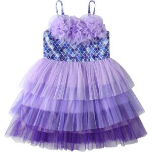 imageDXTON Toddler Girl Summer Short Sleeve Tutu Party Wedding Birthday DressesSh2115purple