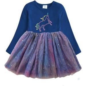 imageDXTON Toddler Girls Tutu Dresses Winter Long Sleeve Party Outfits 212T LH4993BB