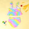 imageDXTON Toddler Girls Swimsuit Mermaid Tankini Set 2Piece Swimming Bathing Suit Beach Sport 310 YearsSm054rainbow