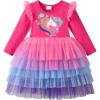 imageDXTON Toddler Girls Dress Long Sleeve Tutu Winter Birthday Party Dress for Little Girl 38TRose Pink