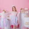 imageDXTON Toddler Girl Summer Short Sleeve Tutu Party Wedding Birthday DressesSh9520pink