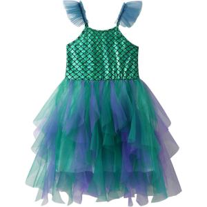 imageDXTON Girl Tutu Dresses Summer Short Sleeve Girls Mermaid Party Dress Outfits for 28 Years SH2112 12T