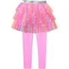 imageDXTON Toddler Girls Tutu Leggings with Skirt Stretchy Ruffle Capri Footless Skirted Pant Birthday Party for Kids 310 YearsSmoky Pink Beige