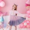 imageDXTON Kids Girls Dresses Long Sleeve Toddler Winter Party Tutu Dresses for 28TLh2102pink