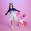 imageDXTON Kids Girls Dresses Long Sleeve Toddler Winter Party Tutu Dresses for 28TLh8004navy