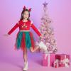 imageDXTON Kids Girls Dresses Long Sleeve Toddler Winter Party Tutu Dresses for 28TLh8005red