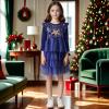 imageDXTON Kids Girls Dresses Long Sleeve Toddler Winter Party Tutu Dresses for 28TNavy