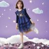 imageDXTON Kids Girls Dresses Long Sleeve Toddler Winter Party Tutu Dresses for 28TNavy