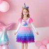 imageDXTON Girls Dresses Winter Long Sleeve Tutu Party DressesBeige